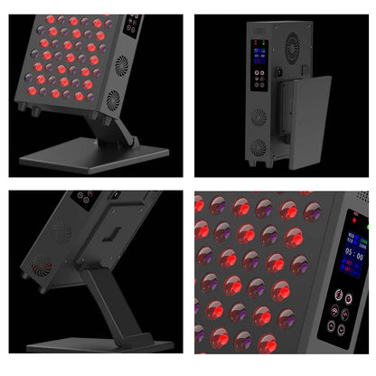 105W Desktop Infrared Therapy Lamp – Black / White | Dual Chip Red Light & Infrared | Smart Touch Control Panel | Timer & Pulse Dimming | 60° Lens | AC85-264V | for Skin Rejuvenation & Muscle and Joint Therapy | US / EU / UK / AU Plug