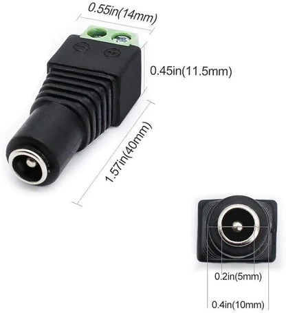 12V Wall Plug LED Adapter 12W/24W, AC 100–240V Input Black Wall Plug LED Adapter with UK Plug - for LED Strip Lights, CCTV and Electronics