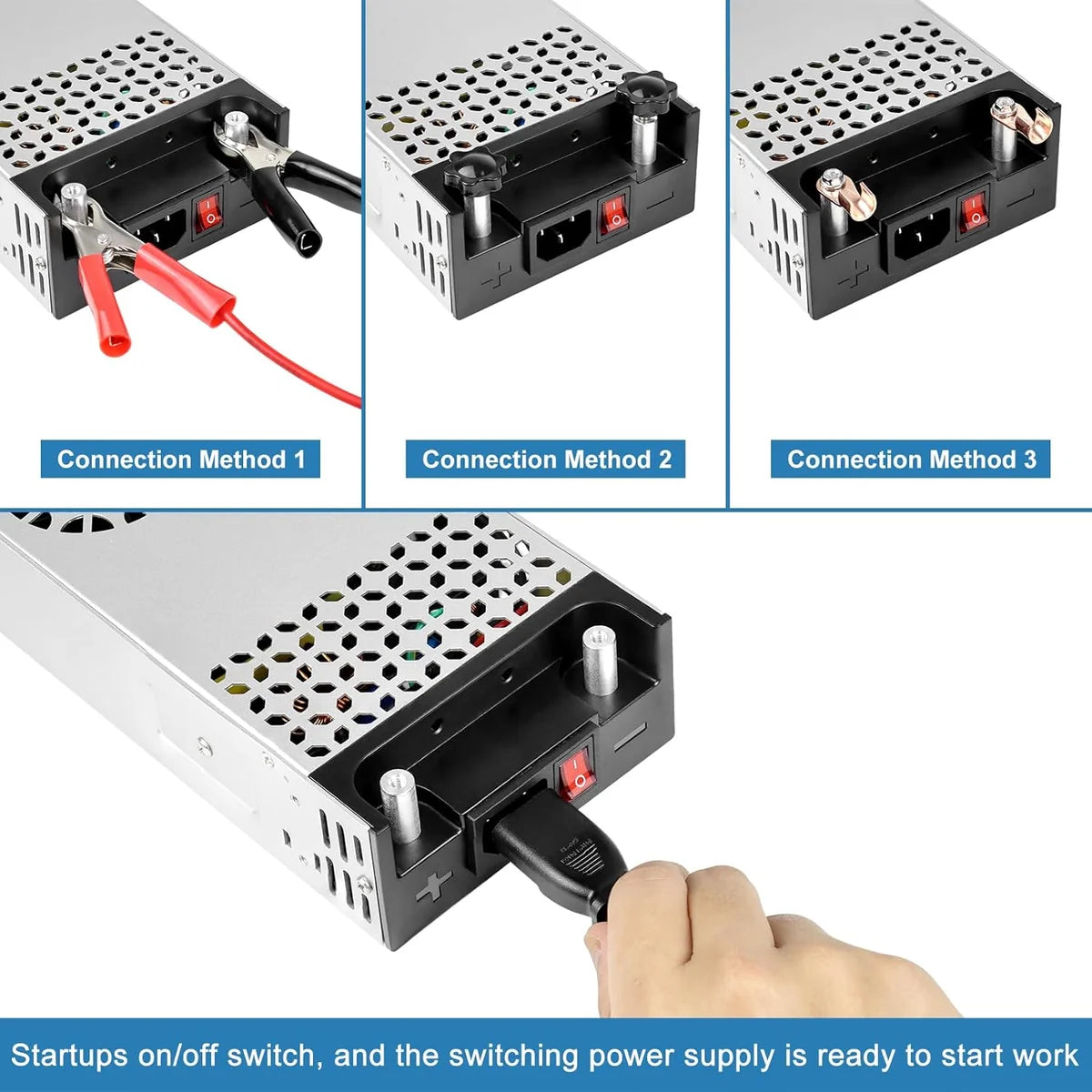 Upgrade 12V DC Industrial Switching Power Supplies 360W–720W (30A–60A), AC 110/240V Input Converter & Transformer, Cooling Fan Design, LED Driver Adapter for Strip Lights, 3D Printer, Radio — US/UK/EU Plug Options, CE/FCC/RoHS Certified