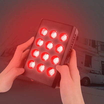 MINI60 Rechargeable Red & Near Infrared Therapy Light – Dual Chip | 12 LEDs | Portable Handheld Design | 5V 2A USB Powered | Black / White | Red Light Therapy for Skin Rejuvenation & Muscle Therapy