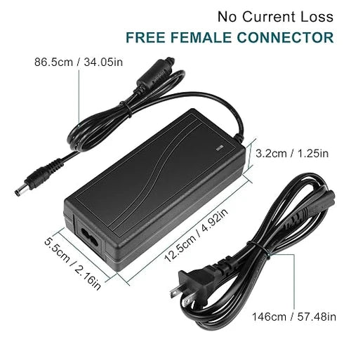AC 100–240V Input LED Power Adapter Switching Transformer 60W–120W DC 24V with US Plug for LED Strip Lights, 3D Printers, CNC Equipment, CCTV Systems and Industrial Control Devices, 1-Pack/10-Pack