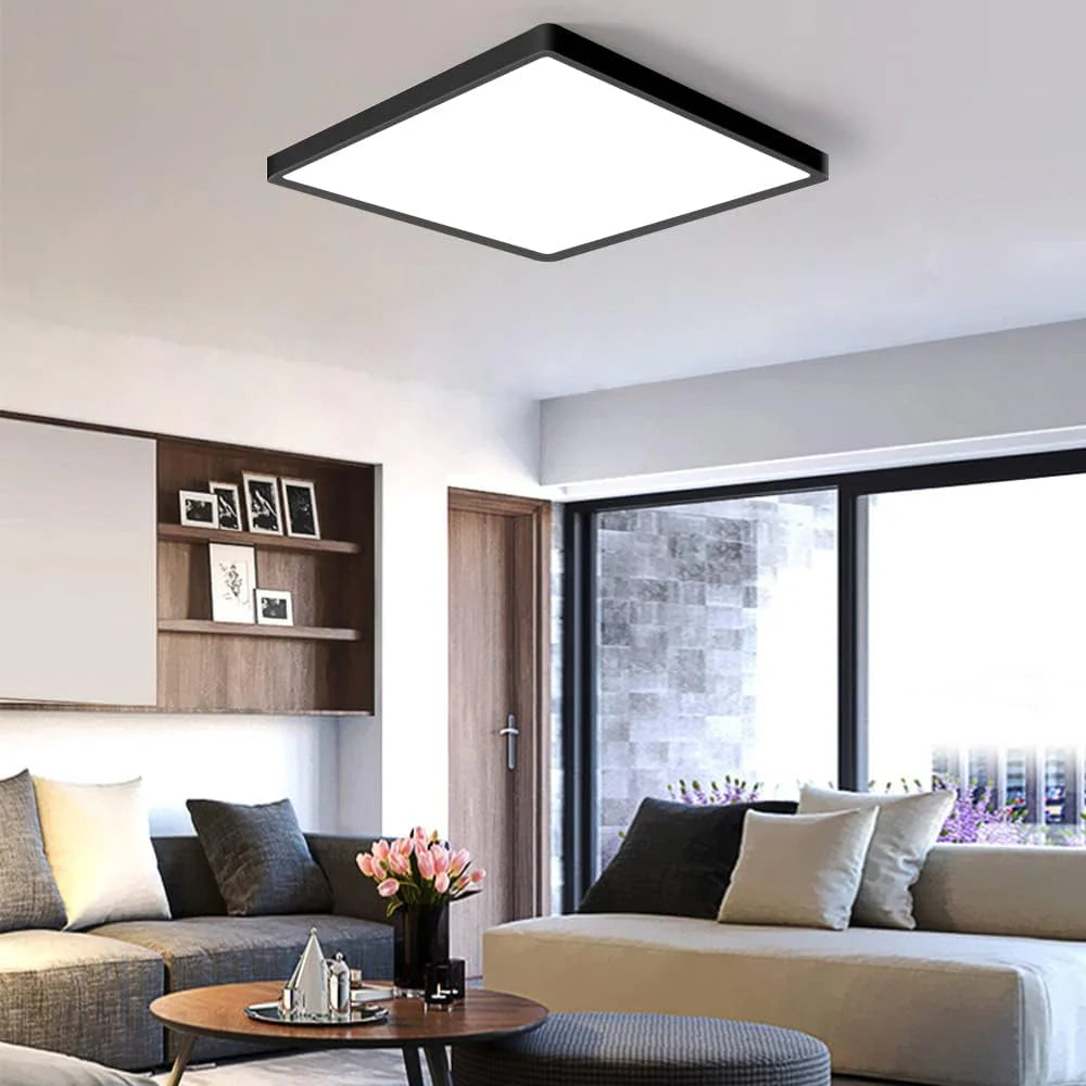 AC 110–130V Black Square Flush Mount LED Ceiling Light – 9 / 12 / 15.7 Inch – 3000K / 4500K / 5000K / 6500K – for Residential & Commercial Lighting – Local Stock (US)