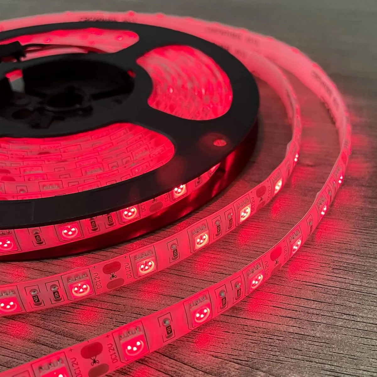 660–670nm  SMD5050 DC12V Red LED Strip Light – High Power Red for Therapy & Plants, 30/60/120 LEDs/m, 5M /10M, IP00/IP65
