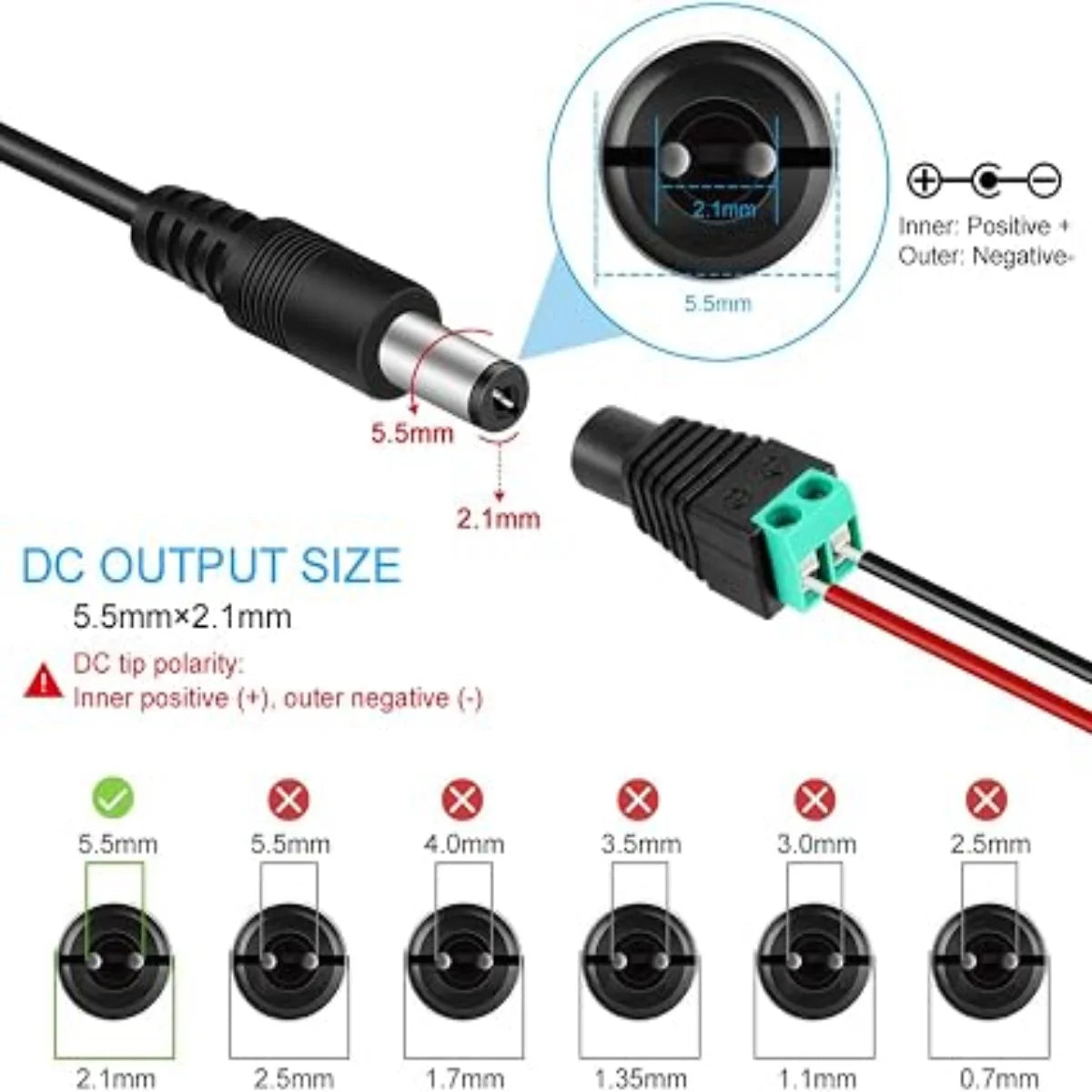 DC 5V Wall Plug LED Adapter 25W, AC 100–240V Input, Black Housing Wall Plug LED Adapter with US Plug - for LED Strip Lights, Routers, USB Devices and Electronics