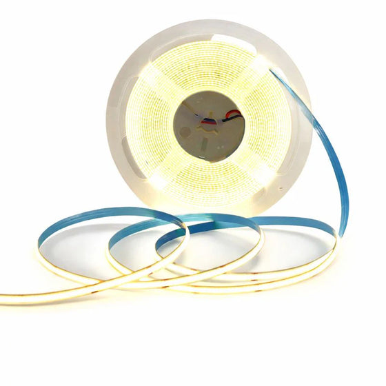 5MM Wide COB Flexible LED Strip Light - 12V / 24V | 384 LEDs/M | 5mm PCB | 3000K / 4000K / 6500K / Red / Blue / Green / Pink / Yellow | CRI 90+ | Dot-Free Continuous Lighting | Non-Waterproof | for Cabinets,Kitchen Office Lighting | 50/500M