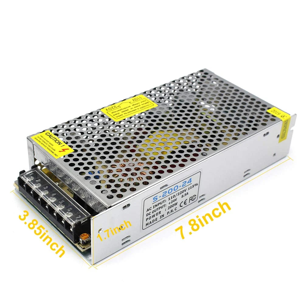 DC 12V/24V 60W–240W Industrial Switching Power Supplies, AC 110/220V Input, Constant Voltage LED Driver Transformer, Metal Case with Screw Terminals, CE/FCC/RoHS Certified
