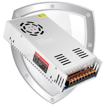 DC 12V/24V 350W–600W Industrial Switching Power Supplies, AC 110/220V Input, High Power LED Driver Transformer, Cooling Fan Metal Case, CE/FCC/RoHS Certified
