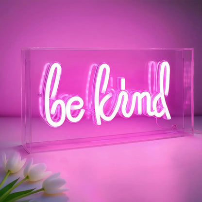 LED Light Box Signs – Rectangular 11.8x5.9 inch | Warm White/Pink | USB Powered | Tabletop Display | For Bedroom Decor, Coffee Corners, Lounge Areas & Entertainment Spaces