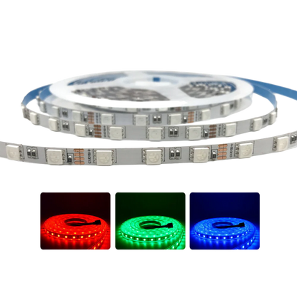 6MM Wide SMD5050 RGB LED Strip Light - DC12V | 6mm PCB | 60 LEDs/M | Non-Waterproof | for Mirror, Kitchen Cabinet, Bedroom | 50/500M