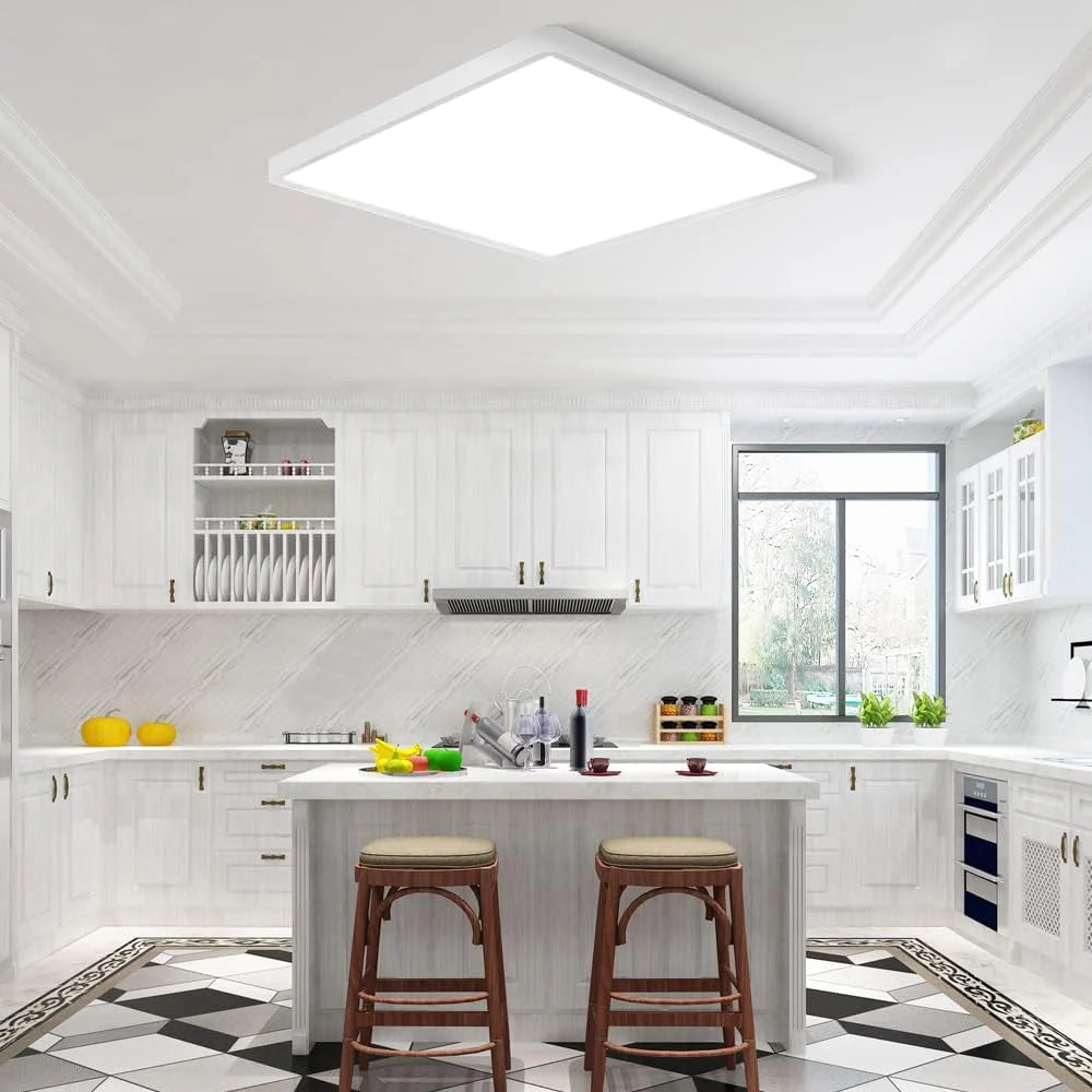 AC 110–130V White Square Flush Mount LED Ceiling Light – 9 / 12 / 15.7 Inch – 3000K / 4500K / 5000K / 6500K – for Residential & Commercial Lighting – Local Stock (US)