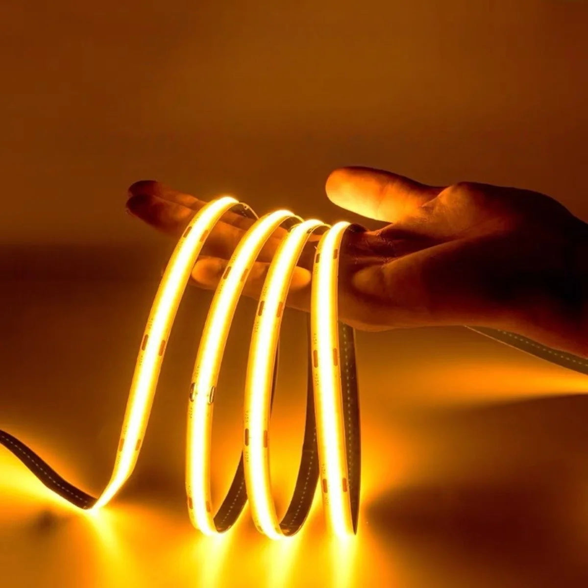 FCOB Flexible LED Strip Light | 5m (16.4ft) Roll | CRI90 | 3000K / 4000K / 6000K | 320 / 480 LEDs per Meter | 8W / 10W | 12V / 24V | 8mm Wide | Dimmable Indoor IP00 LED Ribbon