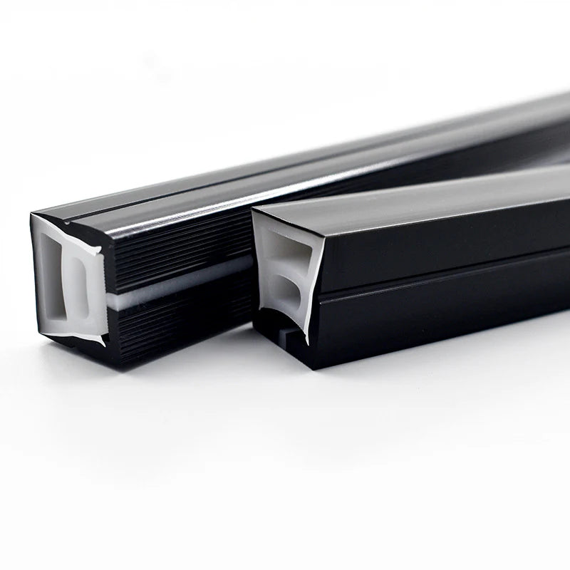 Neon Light Housing – S2020 Black | 20x20mm Silicone LED Channel System | IP67 Waterproof | 12mm PCB Width | 50M/5M | Local Stock US/UK/DE