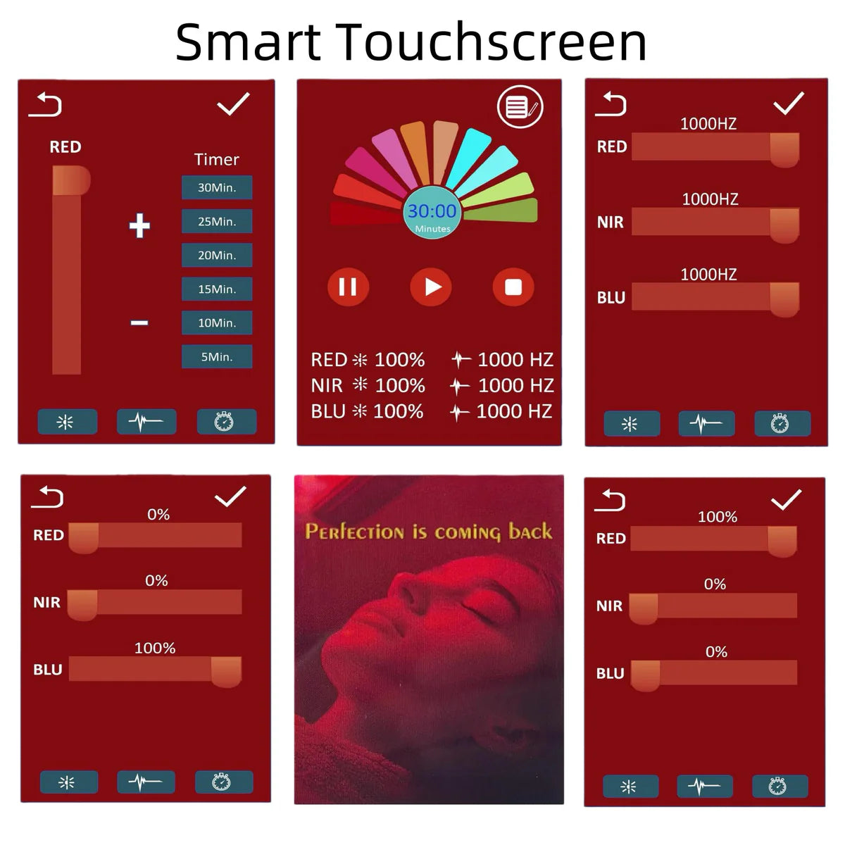 350W Touch Screen Desktop Infrared Therapy Lamp – Red 660nm & Green 530nm & IR (NIR) | 3-Channel Independent Control | Dimmable & Timer | AC100–240V | Desktop Stand / Hanging Mount | for Skin & Muscle | Protective Goggles Included | US / EU / UK / AU Plug