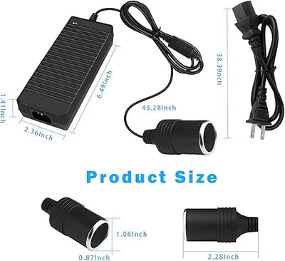 AC 100–240V Input LED Power Adapter Cigarette Lighter Converter Transformer 60W/120W/180W DC 12V with US Plug for Car Accessories, Tire Inflators, Portable Coolers, Car Vacuum Cleaners and Automotive Equipment, 1-Pack/10-Pack