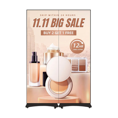 LEP-BAT Series LED Digital Signage Poster | Battery-Powered, Plug-Free Operation | Splicing-Ready Design | 640 / 960 × 1920mm | P2.5 / P1.86 / P1.53 / P1.25