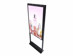 55" Double-Sided High Bright LCD Window Display, 2500nits Front + 700nits Back, Android 2+32G, Non-Touch, Cloud/APP/USB, Hanging/Floor Stand