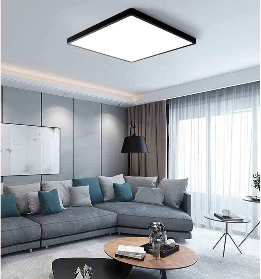 AC 110–130V Black Square Flush Mount LED Ceiling Light – 9 / 12 / 15.7 Inch – 3000K / 4500K / 5000K / 6500K – for Residential & Commercial Lighting – Local Stock (US)