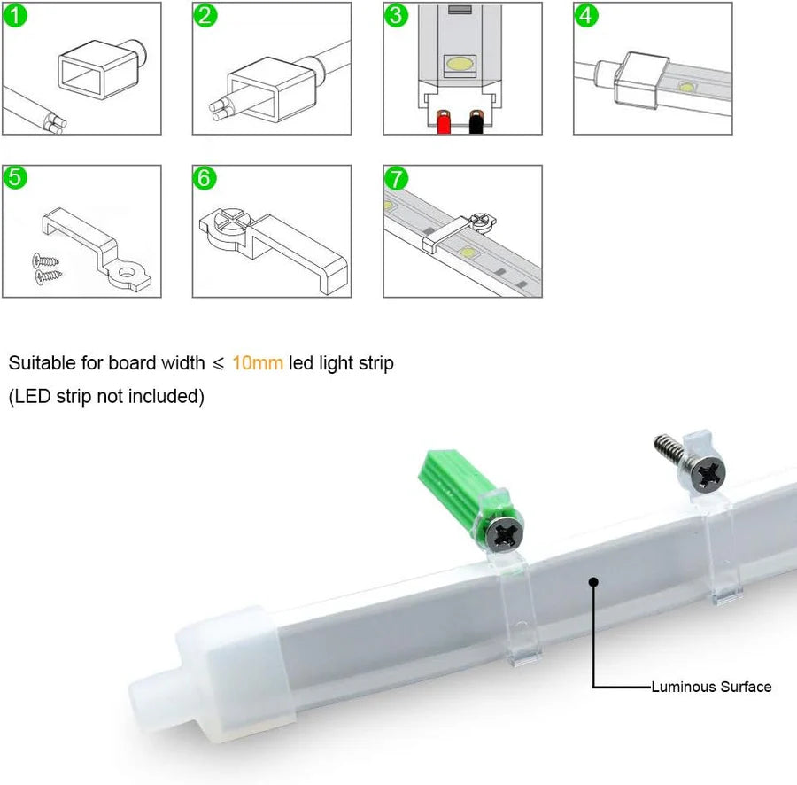 Neon Light Housing – S0513 | 5x13mm Silicone LED Channel System | IP67 Waterproof | 10mm PCB Width | 50M/5M | Local Stock US/UK/DE
