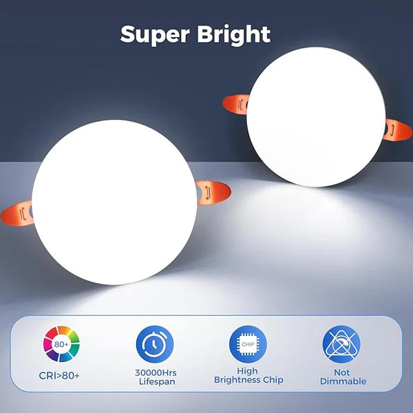 4 Inch LED Recessed Ceiling Light, 18W Recessed Light, 6500K Cool Daylight, Canless Wafer Downlight, Fits 2.5-4in Ceiling Hole with LED Driver (4 Pack)