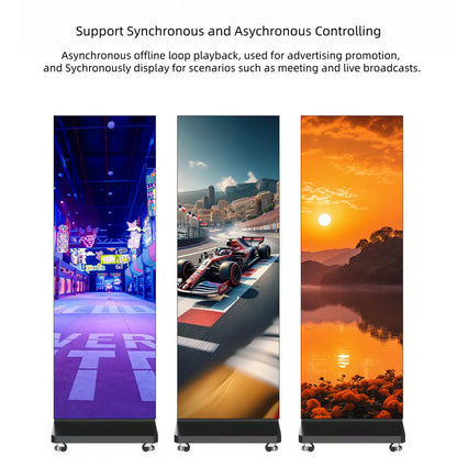 LEP-TR Series Tri-Fold LED Digital Signage Poster | 1280×1920mm Foldable Panel | P2.5 / P2 / P1.86 / P1.53 | GOB Surface | Portable Indoor Kiosk Display