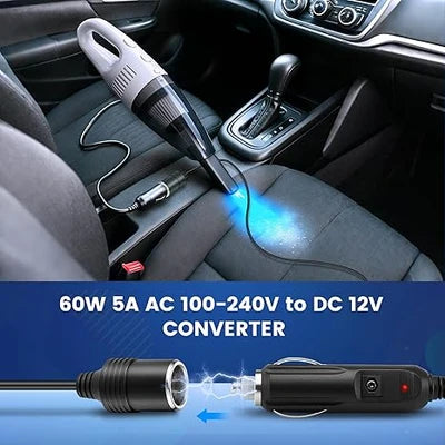 AC 100–240V Input LED Power Adapter Cigarette Lighter Converter Transformer 60W/120W/180W DC 12V with US Plug for Car Accessories, Tire Inflators, Portable Coolers, Car Vacuum Cleaners and Automotive Equipment, 1-Pack/10-Pack