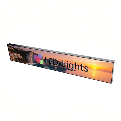 LFL-S Series Frameless LED Shop Display – P1.86 · 160×960mm | Mirror Finish LED Screen, Seamless with Modern Shop Décor