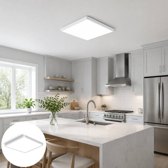 AC 110–130V White Square Flush Mount LED Ceiling Lights – 9 / 12 / 15.7 Inch – 3000K / 4500K / 5000K / 6500K – for Residential & Commercial Lighting – Local Stock (US)