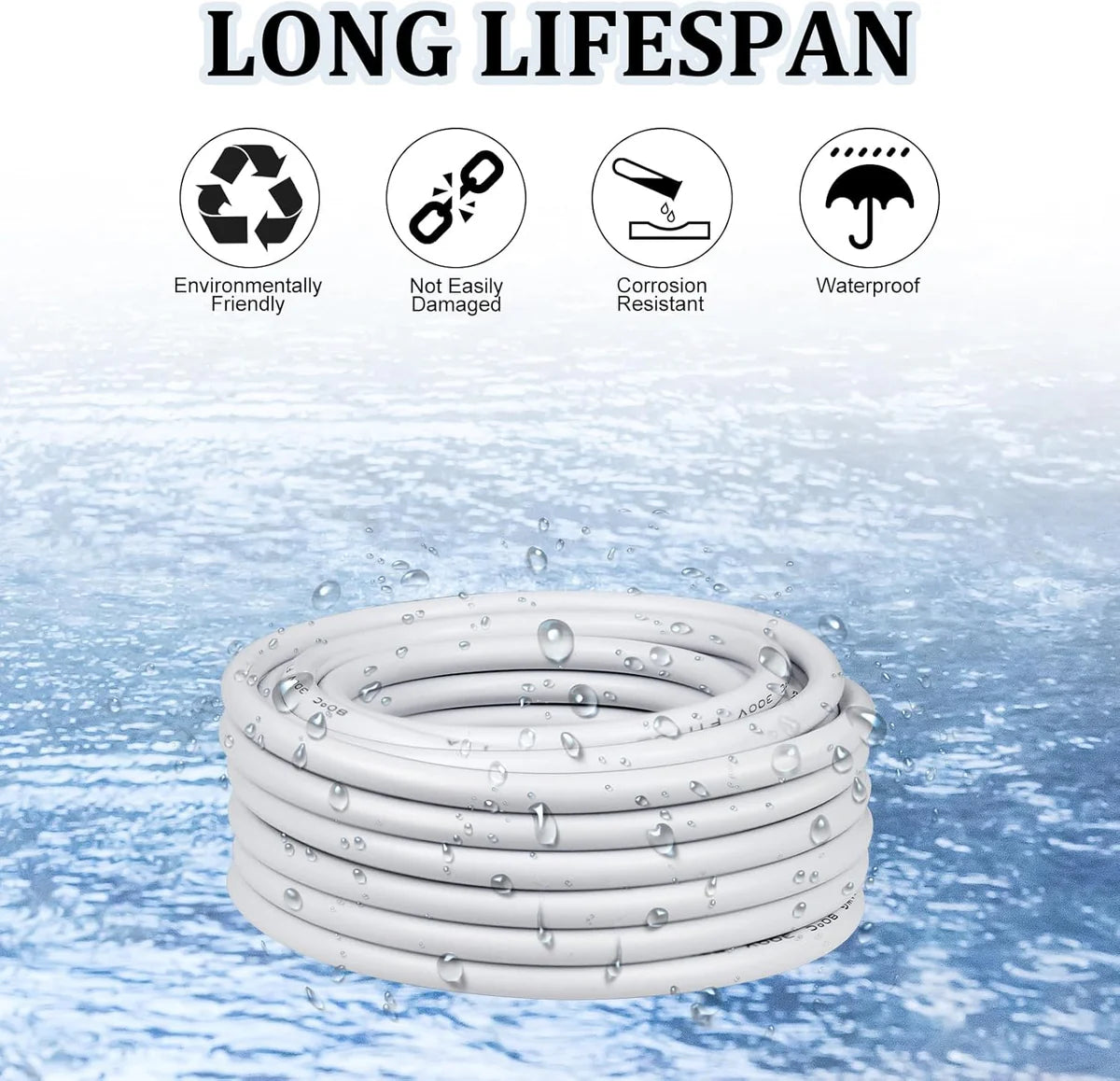 18 AWG 2/3/4/5 Conductor PVC Copper Cable, Black/White Flexible Electrical Wire for Control & LED Wiring – 50m / 500m