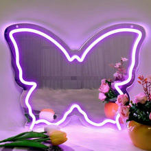 Purple Butterfly LED Vanity Signs – 15.7×12 inch  Neon Outline | USB Powered | Perfect for Vanity Decor