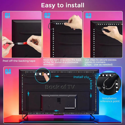 LightingWill CST3 HDMI 2.0 Sync Box TV Backlight Strip Kit – RGBIC LED Strip with 72 LEDs/m, 4K 60Hz Screen Sync Lighting for TV, Gaming and Entertainment