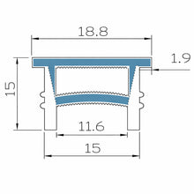 LQ Series S1515 Quick Install LED Neon Profile | Slim White Edge Cover | 15×15mm Top Emitting neon diffuser profile | Max Strip Width ≤10mm | Commercial Decorative Lighting | 5M/500M