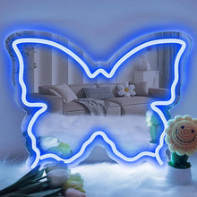 Blue Butterfly LED Vanity Signs – 15.7×12 inch  Neon Outline | USB Powered | Perfect for Vanity Decor