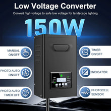 150W - 250W Outdoor Low Voltage Transformer, 120V to 12V/15V AC, Timer & Internal Photocell, Single Zone, Outdoor Lighting Power Supply for Yard, Garden & Patio Lighting
