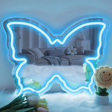 Ice Blue Butterfly LED Vanity Signs – 15.7×12 inch  Neon Outline | USB Powered | Perfect for Vanity Decor