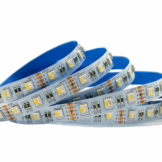 DC12V RGBW/RGBWW LED Strip Light - 4-In-1 SMD5050 60 LEDs/M | 12mm PCB | Non-Waterproof | for Mirror, Kitchen Cabinet, Bedroom | 50/500M