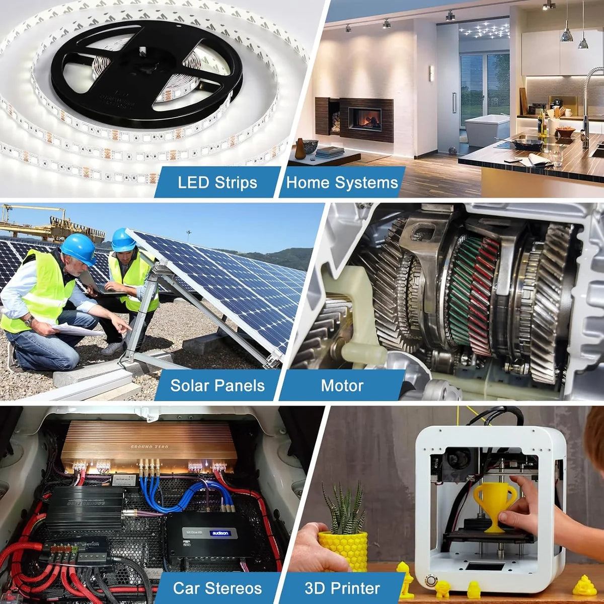 Upgrade 12V DC Industrial Switching Power Supplies 360W–720W (30A–60A), AC 110/240V Input Converter & Transformer, Cooling Fan Design, LED Driver Adapter for Strip Lights, 3D Printer, Radio — US/UK/EU Plug Options, CE/FCC/RoHS Certified