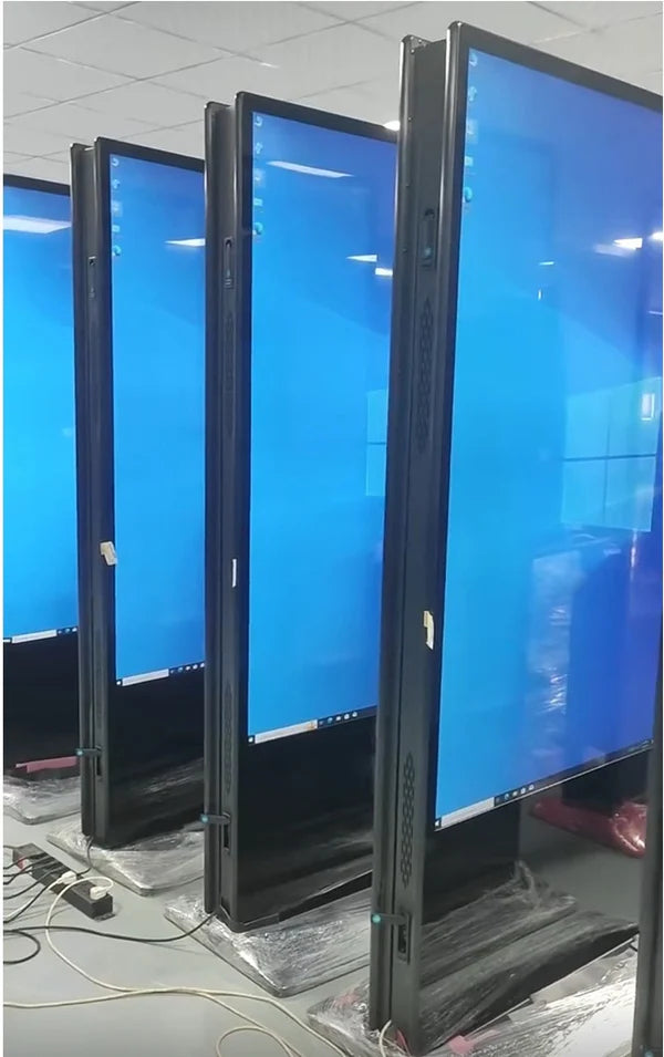 50‘’ Dual-Sided Indoor Floor-Standing LCD Advertising Kiosk with Wheel Stand | Android RK3568 2GB+32GB | Non-Touch | CMS Preinstalled