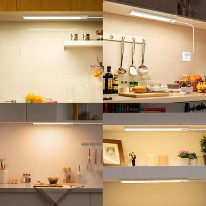 16 Inch Hand Wave Under Cabinet Lights, Ultra Bright 3000K/4000K/6000K Under Counter Lighting, Plug and Play, Dimmable LED Under Cabinet Lighting for Kitchen Cabinet, Cupboard, Closet, Desk (2 Pack)