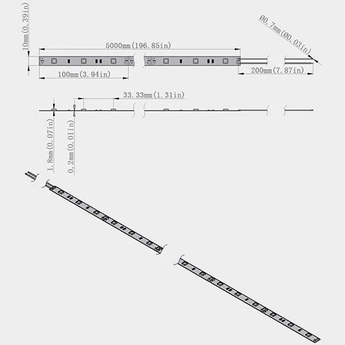 850nm SMD5050 DC12V Infrared LED Strip Light – High Brightness IR for Security, 30/60/120 LEDs/m, 5M /10M, IP00/IP65