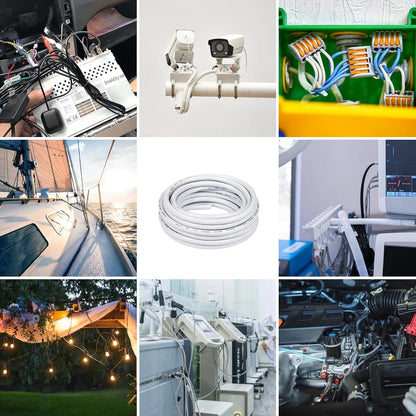 24 AWG 2/3/4/5 Conductor PVC Insulated Copper Cable, Black/White Flexible Wire for Low Voltage Electrical Wiring – 50m / 500m