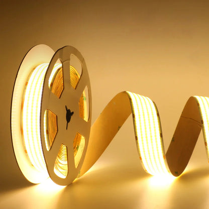 FCOB Ultra High-Density LED Strip Light | 5m (16.4ft) Roll | CRI90 | 3000K / 4000K / 6000K | 1600 LEDs/m | 40W | 24V DC | 30mm Wide | Dimmable Indoor IP00 Ribbon Lighting