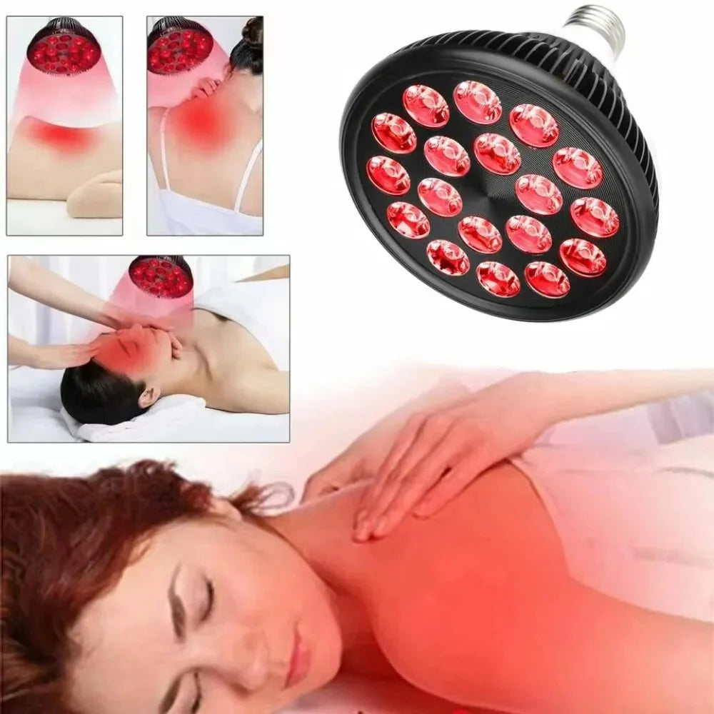 54W PAR38 Infrared Therapy LED Bulb – Dual Chip Red Light 660nm & Near Infrared 850nm | E26 / E27 Base | With / Without Desktop Clamp | US / EU Plug | Plug-In Red Light Therapy Lamp for Skin Rejuvenation & Muscle and Joint Therapy