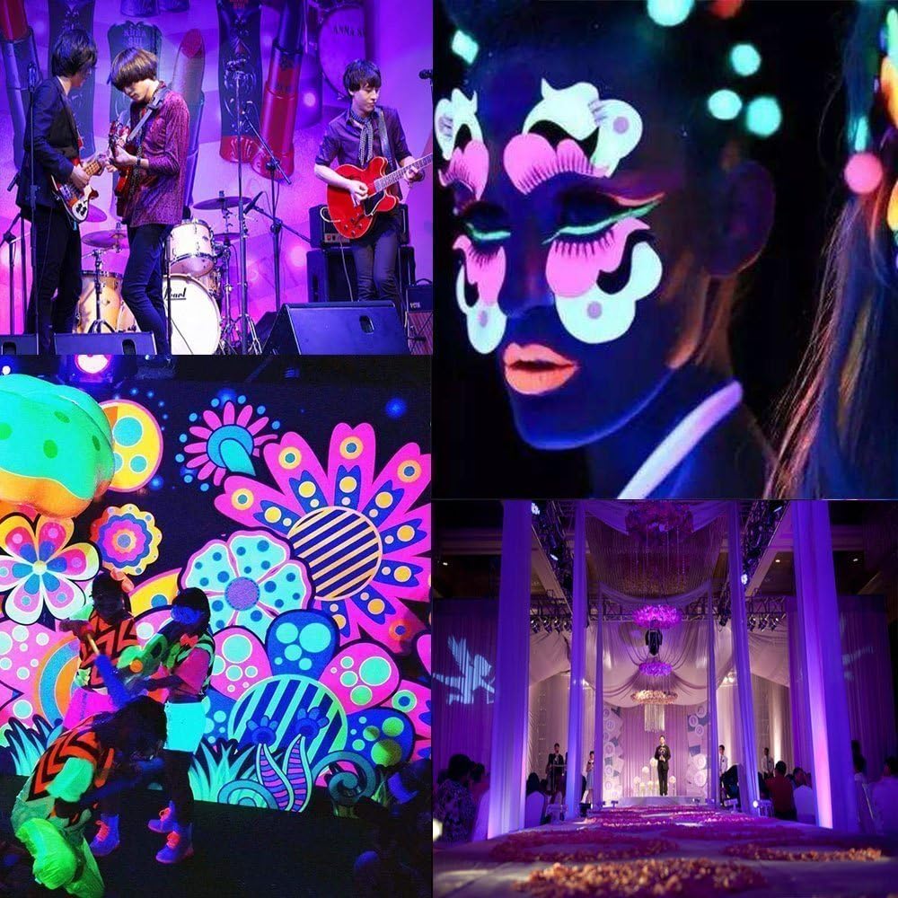 24W / 60W UV Black Light LED Strip – 16.4FT / 5M / 10M | SMD2835 | 60 LEDs/m (300 LEDs Total) | 395–405nm | Non-Waterproof / IP65 Waterproof | With Power Supply | Perfect for Night Fishing and Blacklight Party Events