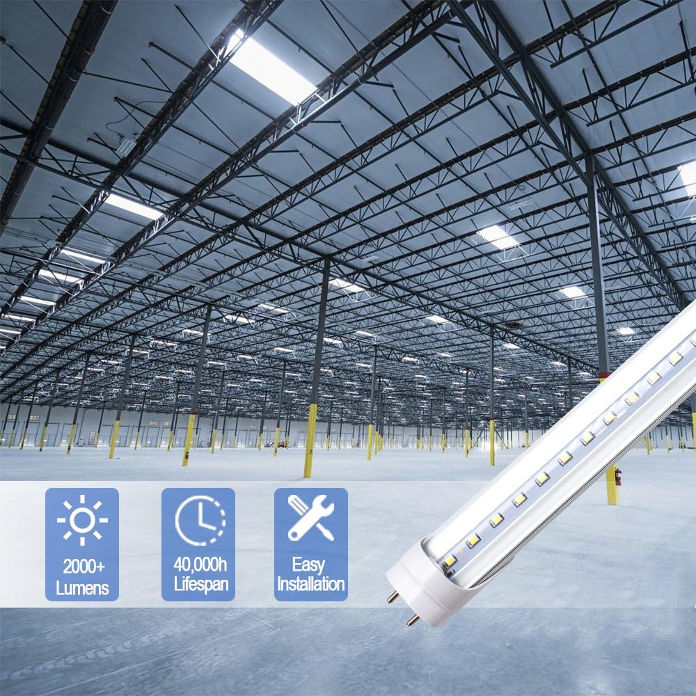 4ft Retrofit T8 LED Tube Light – 20W – Ballast Bypass – Frosted Lens – Warm / Natural / Daylight White – AC90-240V Non-Dimmable – 20-Pack or 100-Pack