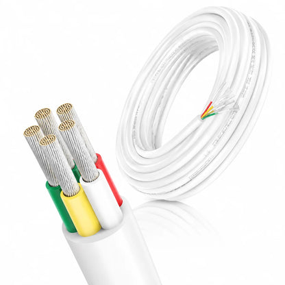 24 AWG 2/3/4/5 Conductor PVC Insulated Copper Cable, Black/White Flexible Wire for Low Voltage Electrical Wiring – 50m / 500m