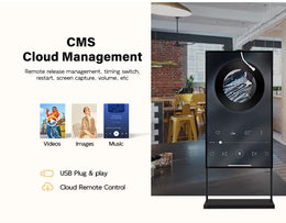 86" Single-Sided 2500nits High Bright Front Window LCD Advertising Display, Android RK3568 2G+32G, Non-Touch, Cloud/APP/USB, Wall-Mount/Floor Stand/Suspended Installation