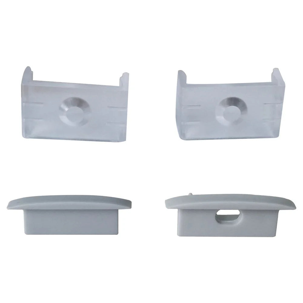 U Shape LED Channel - U03-A 20mm Silver / Black Aluminum Profile | Milky White Cover | Heavy-Duty LED Mounting Track – 1m / 2m / 3m | 50 / 100-Pack