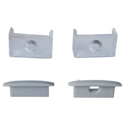 U Shape LED Channel - U03-A 20mm Silver / Black Aluminum Profile | Milky White Cover | Heavy-Duty LED Mounting Track – 1m / 2m / 3m | 50 / 100-Pack