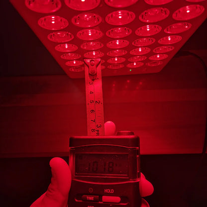 50W Desktop Infrared Therapy Lamp – 40 LEDs | Button Control / Touch Screen | Red Light 660nm & IR 850nm | Dimmable & Timer | AC100–240V | Desktop Stand Design | for Skin | Included Hanging Rope, Protective Goggles | US / EU / UK / AU Plug