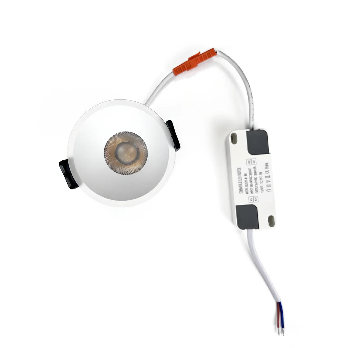 DGEU-Angled 7W / 9W / 12W Deep Anti-Glare Full Spectrum LED Downlight | 200–240V | 4/100/500 Pack | 3000K / 4000K / 5000K | 24° Beam | White Housing | CRI>95 | Commercial Project Lighting